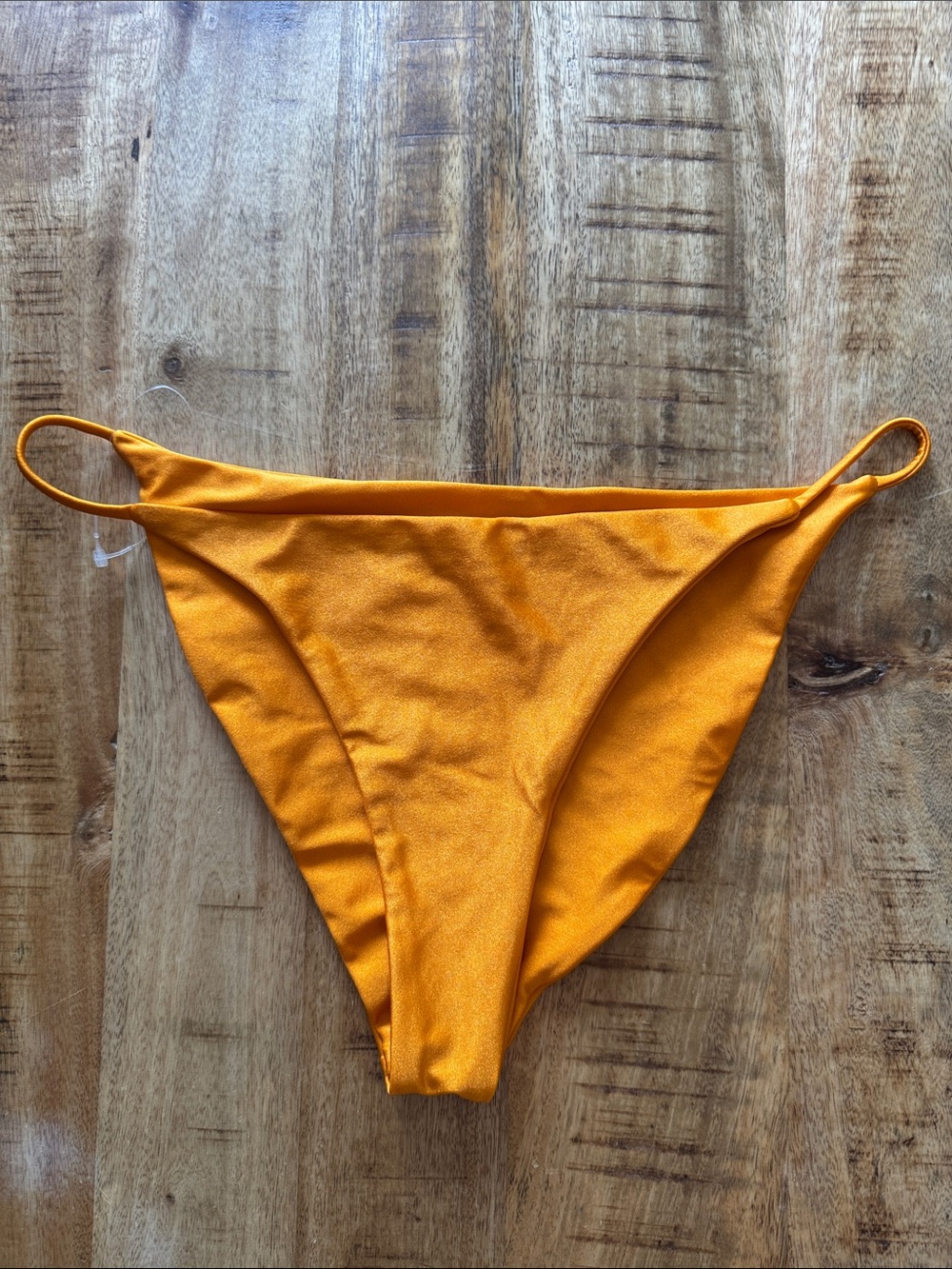 JADE SWIM Women’s shiny Orange Bikini Bottom — Classic string Swim Brief NEW LG